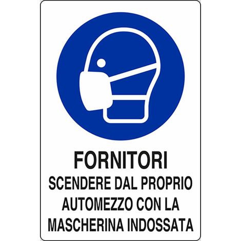 Segnaletica Covid-19 obbligo mascherina fornitori