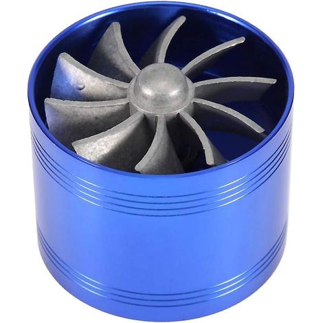 Composants d'admission d'air froid pour automobile, turbocompresseur à turbine à ventilateur unique Turbonator pour voiture, économiseur de carburant, turbo 64 mm noir (bleu) (1/5)