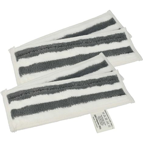 vhbw 4x Cleaning Pad compatible with Kärcher SC 4 EasyFix Iron, SC 4 EasyFix Hot Spray Steamer, Steam Mop - Microfibre Grey White