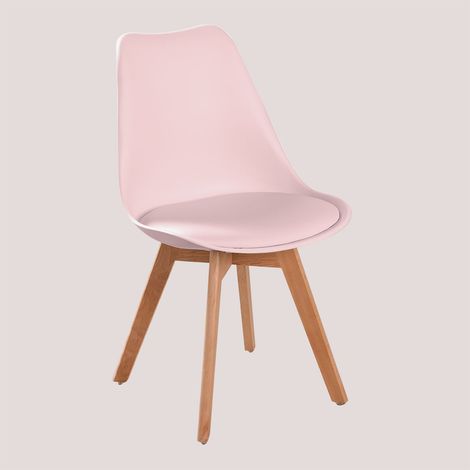 Pack de 4 chaises de salle à manger nordiques SKLUM Rose Noisette (1/5)