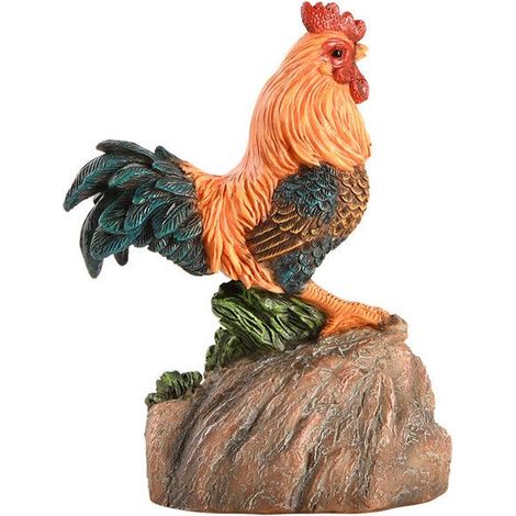 1 pièce Coq chantant, 11 cm, résine polyvalente, décoration extérieure jardin, animaux décoratifs