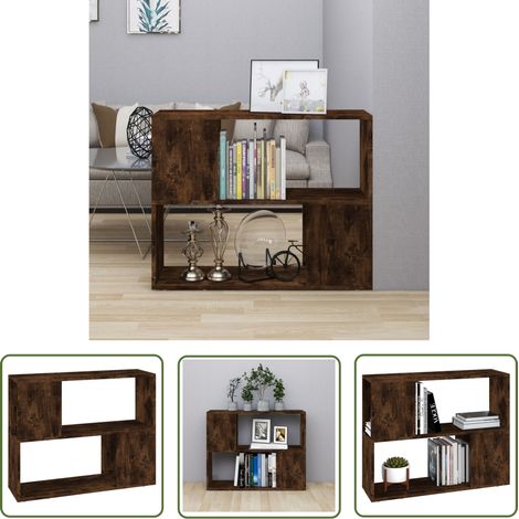 The Living Store Bücherregal/Raumteiler Räuchereiche 80x24x63 cm - Buche Regal - Holz Regalböden - Fernsehschrank - Raumteiler - Wohnzimmer Einrichtung (1/5)