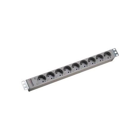 BACHMANN - Ciabatta elettrica con 9 prese da 48,3 cm (19 pollici), senza interruttore E/A, colore: Alluminio