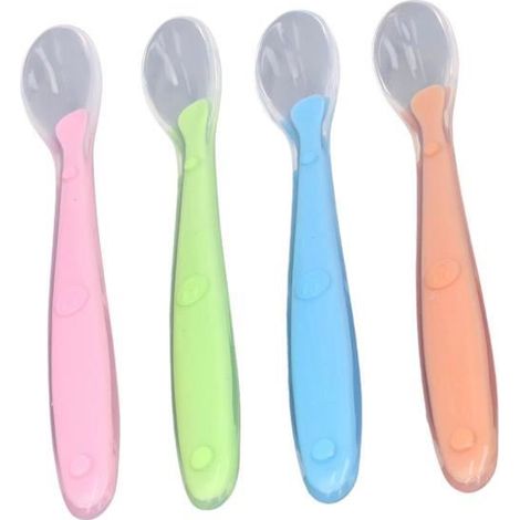 Cuillères en silicone pour bébé - VGEBY - DUO - Ergonomique - Facile à nettoyer - Taille appropriée-Ywey (1/4)