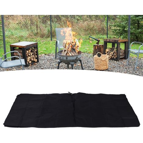 Housse imperméable pour porte-bûches, tissu Oxford 600D ultra-résistant, housse de rangement pour bois de chauffage d'extérieur avec crochets et boucles (1/4)