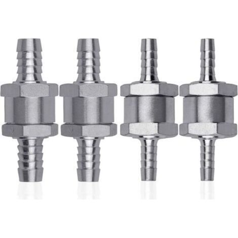 4 Pcs Clapet Anti-retour Gasoil en Alliage d'aluminium, 6/8/10/12mm Clapet de Carburant avec Flèche pour Essence Diesel Voiture Bateau Moto (1/5)