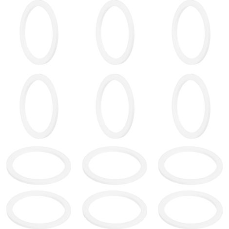 Rondelle PTFE 12Pcs 55mm OD 45mm ID 3mm Épais Rondelles Plates Joint d'Étanchéité Annulaire pour Robinet, Tuyau, Boulon, Machinerie, Blanc (1/5)