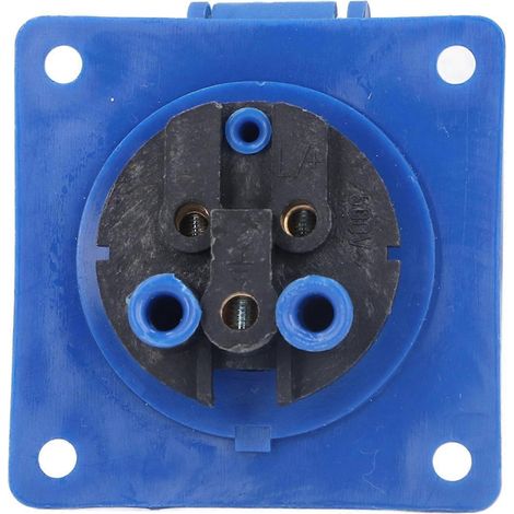 3-polige, verdeckte Industriesteckdose aus PC-Messing, blau, CEE-Stecker für elektrische Stromversorgung, Schutzart IP44, 220–250 V