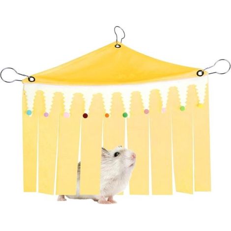 Meerschweinchengehege Eckhängematte als Unterschlupf Sonnenschutz mit Quasten Metallhaken Geeignet für Käfige von Kleintieren wie Kaninchen und (1/5)