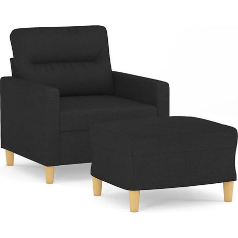 Maison Exclusive - Poltrona con Poggiapiedi Nero 60 cm in Tessuto (1/5)