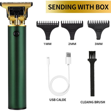 rasoir electriques hommes-Tondeuse à cheveux et à barbe pour homme – Machine de coupe électrique sans fil, style vintage et professionnel – Tondeuse de barbier T9