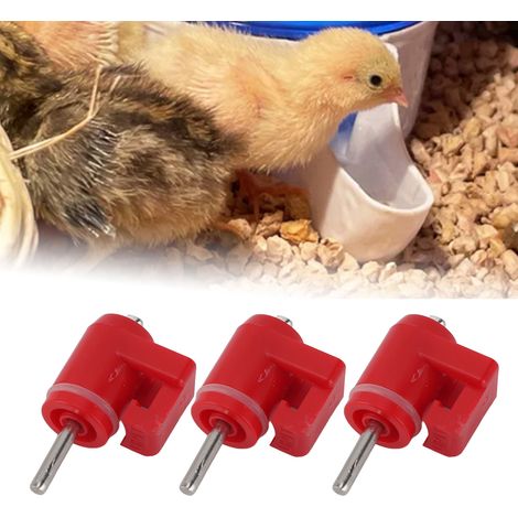 Bebedero para pollos con grifo automático fabricado en plástico resistente – 30 piezas para conectar una manguera de agua y un sistema de alimentación continua. (1/5)