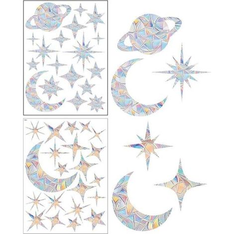 2 Feuilles Suncatcher Sticker,Anti Collision Arc-en-Ciel Fenêtre,Suncatcher Sticker Fenetre,Anti-collision Statique arc-en-ciel,Rainbow Prism Autocollant en Verre,pour Fenêtres Verre (1/4)