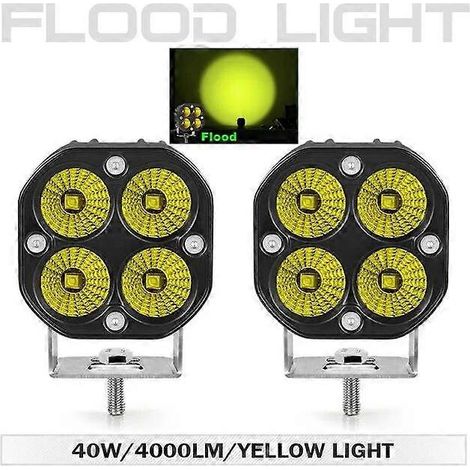 Barre lumineuse LED de travail de 7,6 cm (3 pouces) pour voiture, feux de brouillard, feux de jour, phares de moto, projecteur, feux de jour (DRL) pour Niva, Lada, 4x4, tout-terrain, quad, lot de 2, f (1/5)
