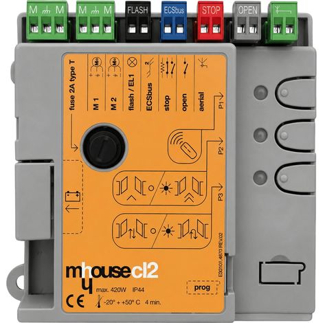 Carte Électronique Compatible Mhouse CL2KIT/02 pour Portail Battant WG2 WS2 WU2 WW2 WK2 - Centrale de Commande