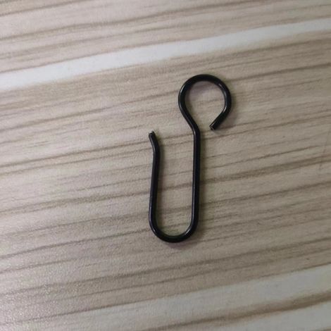 3.5CM Black Metal Curtain Hooks and Accessories (S-shaped pointed hooks, curtain pulley hooks, 15 pieces) (1/5)