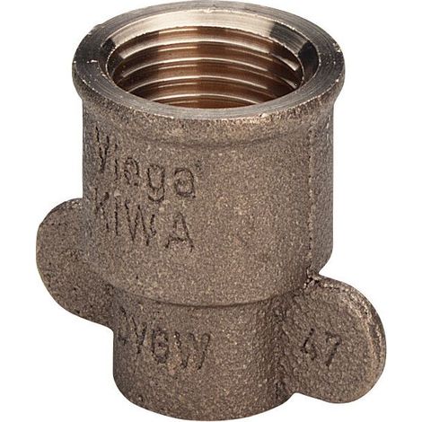 Viega Übergangsmuffe 94270GF mit Flügel in 15mm x Rp1/2 Rotguss (1/2)
