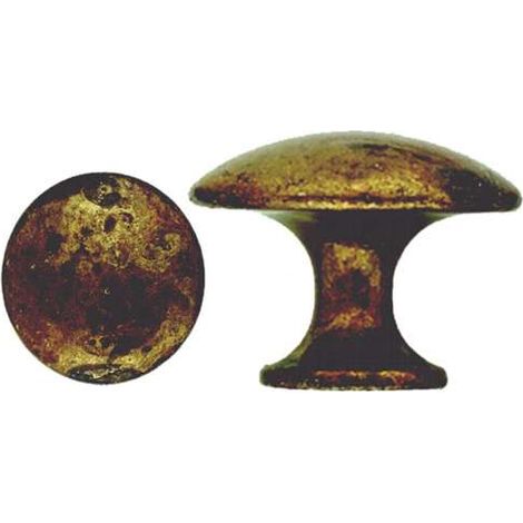 Pomolo Bombato Zama Ottone Antico 25       6481 Ms