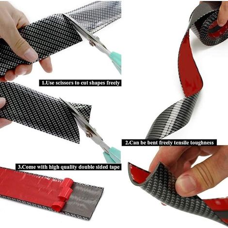 Autocollant Carbone Protection Seuil de Porte Autocollant Carbone Noir