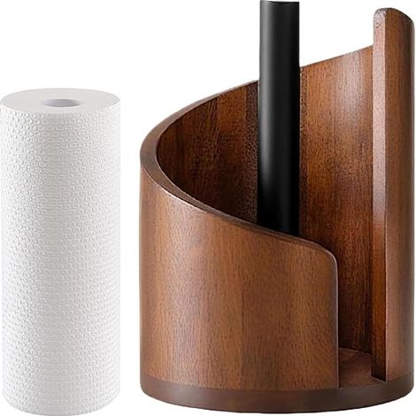 Porte-papier en bois - porte-tissu, conception de support en bois massif, porte-tissu stable facile à déchirer solution de stockage de cuisine (1/5)