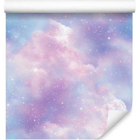 Carta da parati acquerello galassia lavanda e blu, sfondo blu 50x1000 cm (1/5)