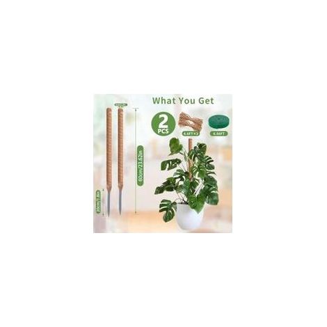 2-teiliges, 60 cm langes, faltbares Kokosnuss-Pflanzenstützsystem für Kletterpflanzen, ausziehbar für Garten und Zuhause (1/5)