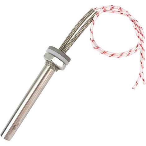 Chauffage cylindrique 12V 200W, élément chauffant à immersion en acier inoxydable, 12x100mm, adapté aux applications industrielles. (1/2)