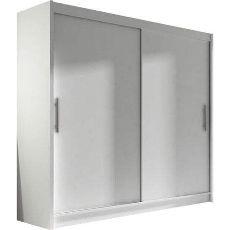 Mirjan24 – Armoire coulissante blanche 215x180x58cm – 2 portes – 5 étagères – Matériau stratifié – Fabriquée en Union Européenne