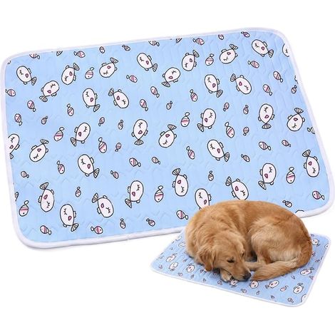 Tapis Rafraichissant Chien,Chat,Panier,fraicheur,Couverture rafraichissante,Grand Taille,Matelas,Coussin,Cooling Mat for Dogs,sans Gel,mobilier,dehoussable Lavable,45X60cm (1/5)