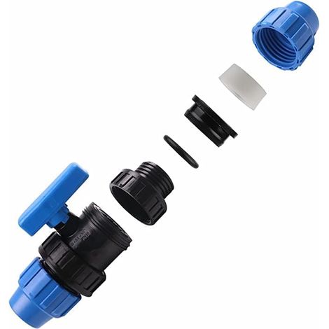 Raccord de vanne en PVC pour tuyau en polyéthylène de 32mm robinet d'arrêt d'eau de tuyau en PE de 32mm robinet d'eau de tuyau d'arrosage de 32mm (1/5)