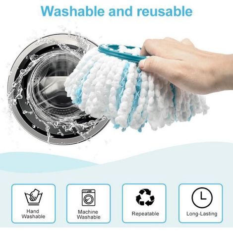 3Pc Balai Serpillère Microfibre Compatible Avec Leifheit Clean Twist Disc Mop Systèmes Têtes de Balai Rechange Microfibre (1/4)