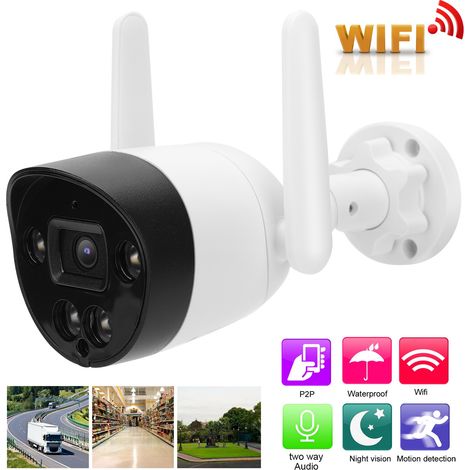 Caméra de Surveillance WiFi 1080P avec Vision Nocturne Infrarouge, Détection de Mouvement, Étanche IP66 pour Sécurité Intérieure/Extérieure, Alimentation 100-240V (1/5)