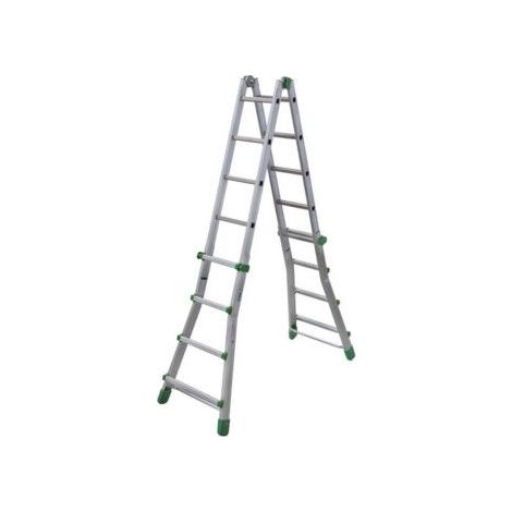 Scala Telescopica in Alluminio Multiuso 4+5 Gradini, Pieghevole e Richiudibile, Facal Eurobriko (1/5)