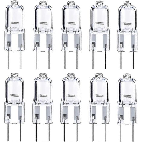 Lot de 10 ampoules halogènes G6.35 à 2 broches, 12 V, 35 W, blanc chaud 2700 K, pour lustres, spots sur rail, éclairage paysager (1/5)