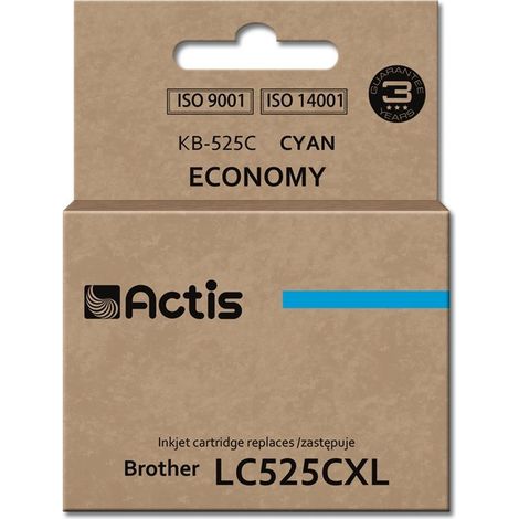ACTIS KB-525C - Brother LC525C Ersatz-Tintenpatrone (blau, 15 ml)