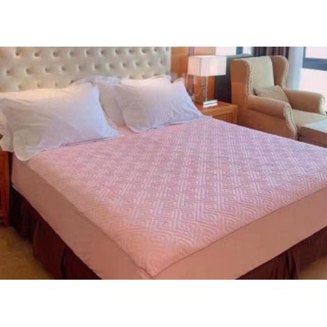Matratzenbezug, 160 x 200 cm, effektiv mottensicher, 360° Rundumabdeckung, Polyester-Baumwoll-Mischgewebe, elastische Kanten, leuchtend rosa. (1/5)