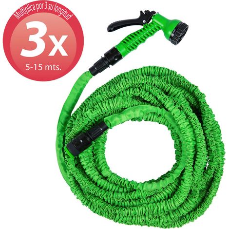 manguera extensible riego 5 a 15 metros con pistola de 7 posiciones (1/4)