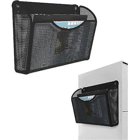 Magnetischer Dokumentenhalter (1-lagig) – Montage ohne Bohren – Magnetischer Aktenorganizer – Schwarz