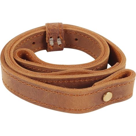 Sangle rétro en Cuir Marron réglable pour Outils d'extérieur sans émerillons (1/5)