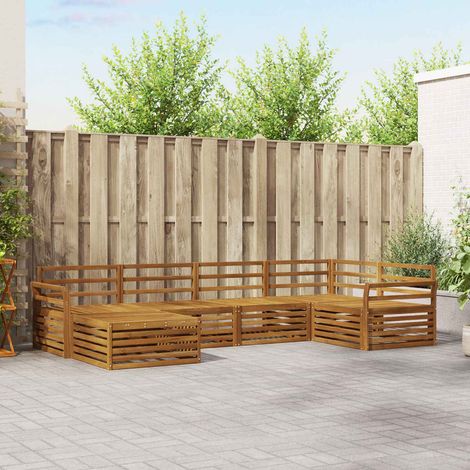 Outdoor-Sofagarnitur 6 pcs Natur Massivholz Akazie (1/5)