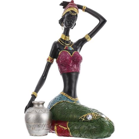 OUNONA femme africaine en résine à la surface lisse faite