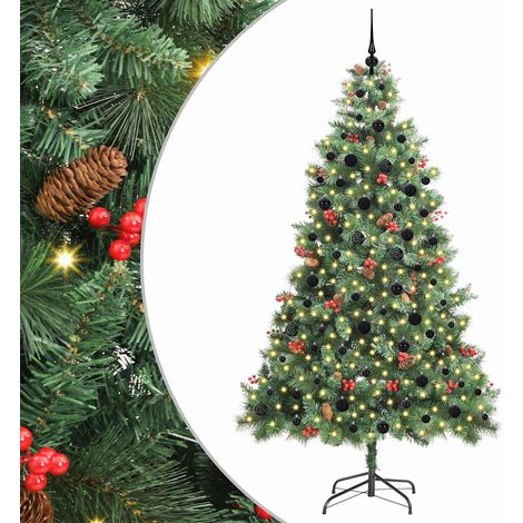 Albero di Natale artificiale Verde 240 cm PVC e Metallo vidaXL (1/5)