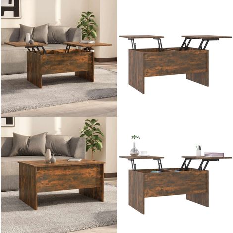Table basse chêne fumé 80x50x42,5 cm bois d'ingénierie - Table basse chêne fumé - Table basse moderne (1/5)