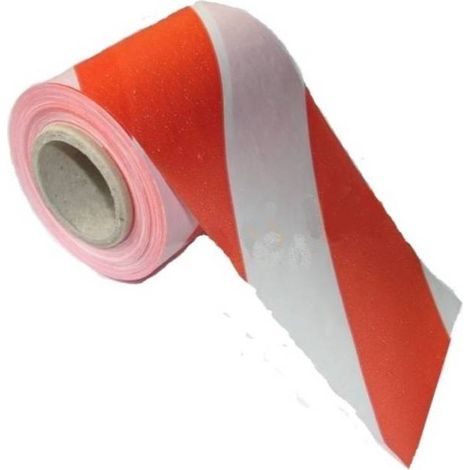 Nastro di segnalazione 80 mm x 100 m bianco e rosso MN-05-605