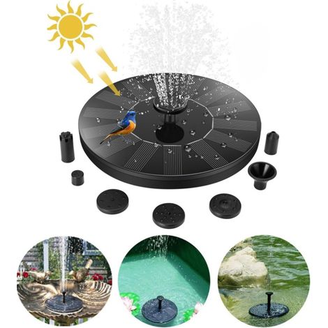 Fontaine solaire flottante d'extérieur, pompe autonome pour bain d'oiseaux de 1,4 W pour jardin et terrasse, kit de panneau solaire pour pompe à eau (1/4)