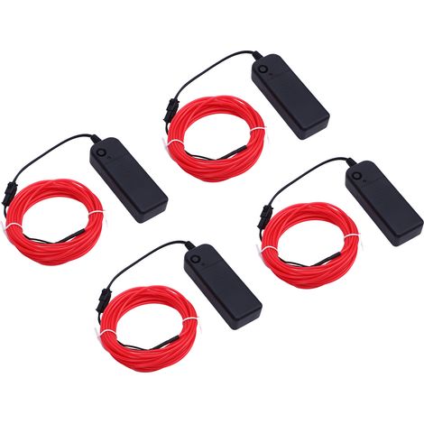4 pièces ruban néon rose 16.4 ft bloc piles portable découpable 360° corde lumineuse pour soirées (1/5)
