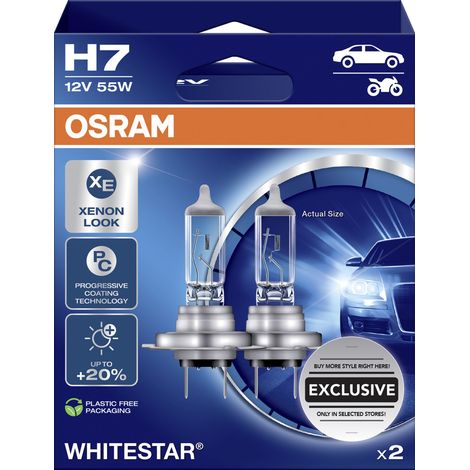 Osram Scheinwerferlampe H7 Whitestar 2.0 2 Stück Scheinwerferlampe