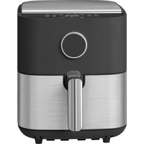 Beyamis 8-Liter-Heißluftfritteuse, 1700 W Leistung, 8 Programme, 360°-Heißluftzirkulation, LED-Anzeige, fettfreies Frittieren, herausnehmbarer, spülmaschinenfester Korb, Schwarz