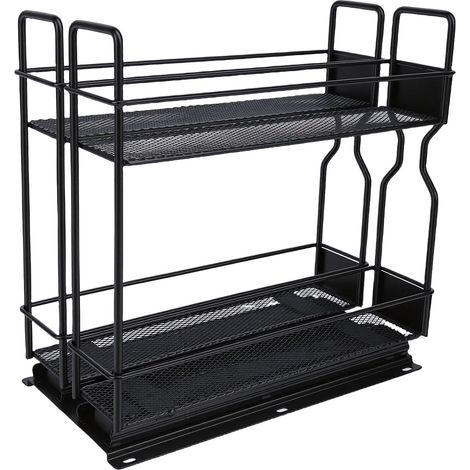Porte-épices coulissant pour placard cuisine, organisateur extractible avec étiquettes adhésives (1/5)