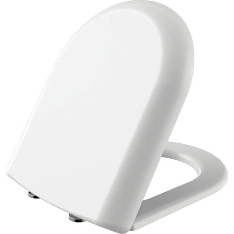 Creavit Grande WC-Sitz flach Weiß Duroplast mit Softclose und Edelstahlscharnieren